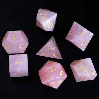 China Factory Customized Stone Wholesale Price Factory Customized Gemstone Dies Rose Quartz For DND Game for sale