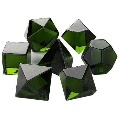 China Zircon Factory Green Zircon Gemstone Glass Dies For DND Dungeons And Dragon Engrave Polyhedral Dies for sale