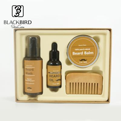 China Home Premium Quality Custom Natural Men's Care Beard Grooming Kit Set for sale