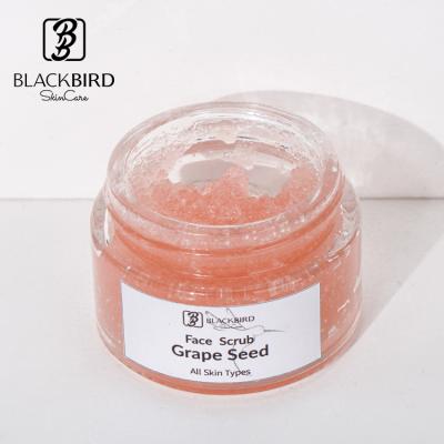 China Exfoliator Private Label Exfoliating Facial Scrub Grape Seed Organic Antioxidant Face Gently Dark Spot Polish Remove Face Scrub for sale