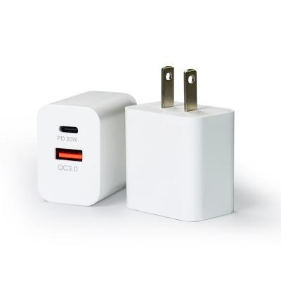 China Palladium Direct Small Size GaN Wall Cube Fast Charger From Factory 20W USB Mobile Phone for sale