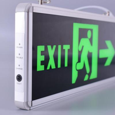 China Single or Double Sided Led Sign Emergency Exit Emergency Lighting Light Buid-in Rechargeable Battery For Blackout for sale