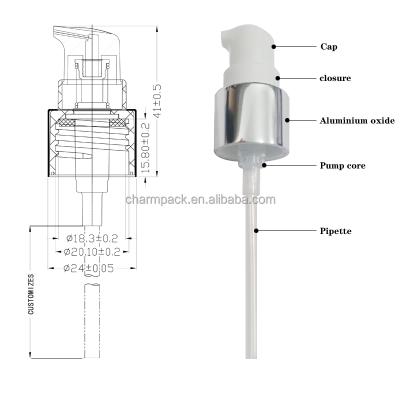 China Cheap Price Gold Aluminum Cosmetic Cream Pump Dispenser 20/410 20mm Pump Refillable Eco - Friendly for sale