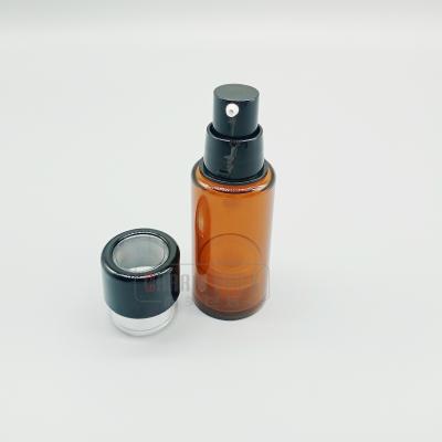 China Medicinal Use Amber Transparent Lotion Airless Bottle A Cosmeceutical Lotion Bottle Refillable Glass Plastic Cosmetic Package Bottle Petg for sale