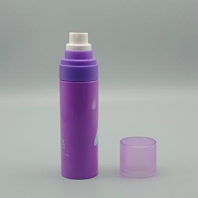 China Luxury Refillable Mist Spray Perfume Bottle 80ml Matte Purple PET Glass Cosmetic Bottle With Purple Spray for sale