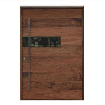 China Elegant Wood Swing Pivot Entry Door Design With Door Glass for sale