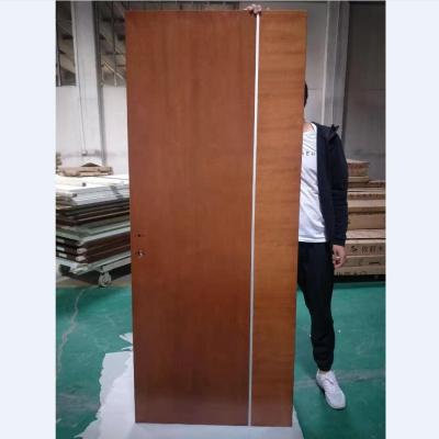 China Modern Red Oak Veneered Solid Flush Door With Metal Strips For Middle East for sale