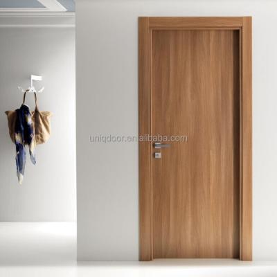 China Decorative founction door veneered vertical wood flow entry doors interior natural wood veneered door for sale