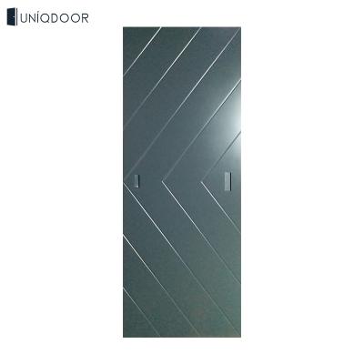 China Contemporary Customized Interior Sliding Barn Door With Grooves for sale