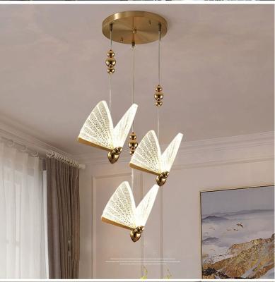 China Large Chandelier Lighting Modern Minimalist Simple Butterfly Head Lamp Luxury Bedside LED Chandelier Entrance Hall for sale