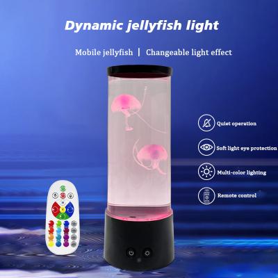 China Modern USB Aquarium Decor LED Night Light Bedside Table Night Lamp Jellyfish Aquarium Lamp for sale