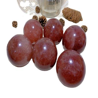 China Red Strawberry Crystal Polished Ball For Decoration Natural High Quality Sphere Wholesale From China for sale