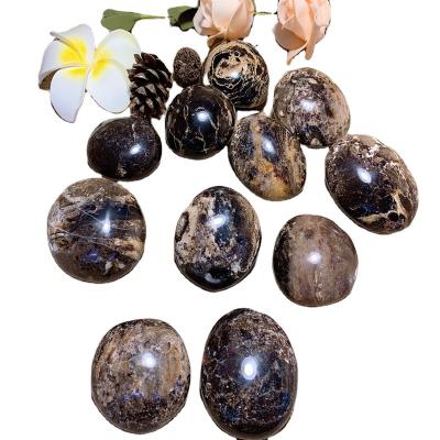 China Wholesale Natural Opal Palm Crystal Hand Crafts For Decoration from China Crystal Plilshed Stone Black for sale