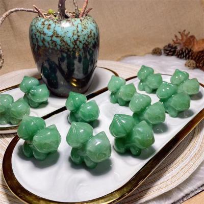 China China Wholesale Natural Stone Carving Green Aventurine Bulbasaur Pokemonss Carved Crystal Crafts for sale