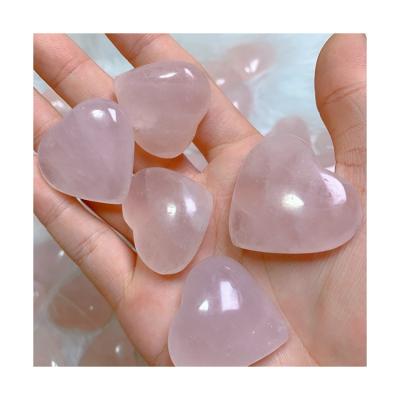 China Wholesale Natural Healing Stone Rose Quartz Heart For Gift from China for sale