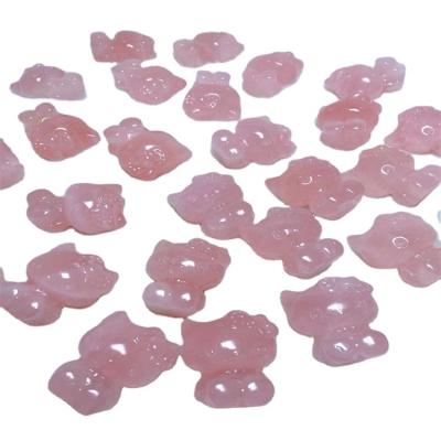 China China Wholesale Natural Crystal Carving Rose quartz Hello Kitty Crystal Crafts For Decoration for sale