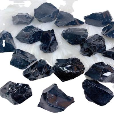 China China Wholesale High Quality Natural Black Raw Gemstone Rough Ore Obsidian For Healing for sale