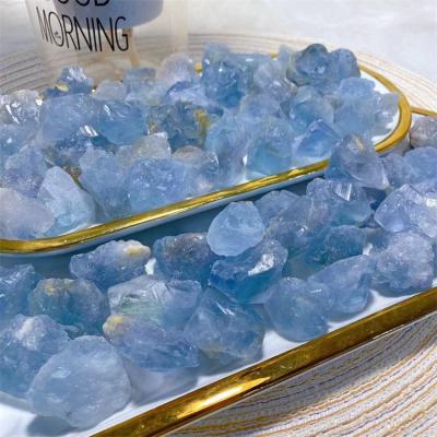 China China Wholesale Crystal Minerals Natural High Quality Rough Blue Celestite Tumble Raw Stone for sale