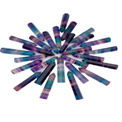 China Wholesale High Quality China Crystal Point Rainbow Flourite Small Waist Gemstone Magic Wand For Healing for sale