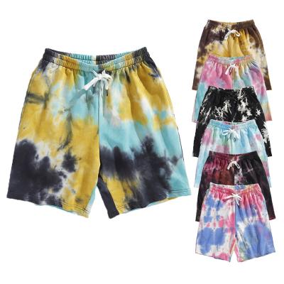 China 2020 New Fashion Wholesale Custom Men's Breathable 100% Cotton Tie Dye Sweat Shorts for sale