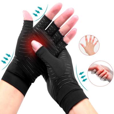 China Arthritis Breathable Therapeutic Copper Gloves Compression Finger Pain Relief Joint Hand Wrist Gloves for sale