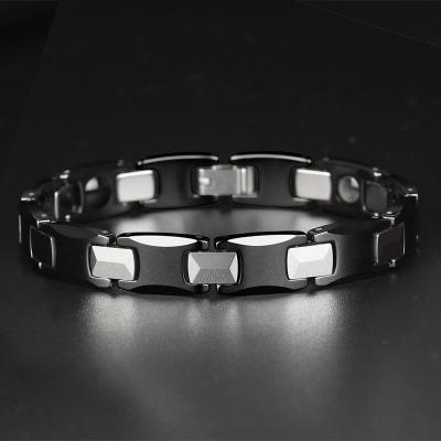 China Custom Black Ceramic Anchor Chain Bracelet Banance Tungsten Casual/Sporty Bracelet For Men for sale