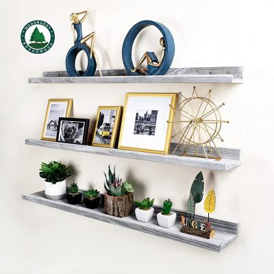 China Modern Floating Shelf Set of 2, 23.6 Inch Wall Shelf, Hanging Wall Mounted Shelves, For Photos, Decorations, MDF, White for sale