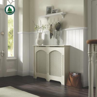 China Easy Assemble Traditional Wooden Radiator Cover Diamond Slat MDF Cabinet for sale