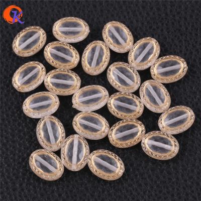 China DIY Jewelry Making Loose Beads Cordial Design 600pcs 13x17mm Acrylic Antique Oval Shape Gold Stripe Effect Bead Beads Handcrafted Jewelry Accessories for sale