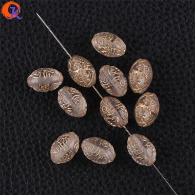 China DIY Jewelry Making Loose Beads Cordial Design 11*16mm 480pcs Antique Clear Acrylic DIY Beads Oval Shape Hand Made Beads Making Earring for sale