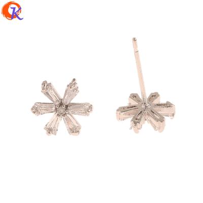 China Punk Jewelry Design 20Pcs 9*9MM Fashion Jewelry Rhinestone Ear Stud Earring Cordial DIY Making Plating Genuine Trendy For Women for sale