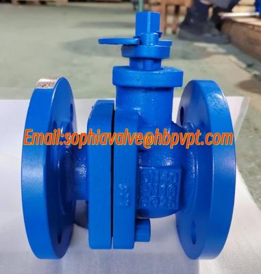 China DIN3357 DN40 PN16 GG25 cast iron flanged ball valve for sale