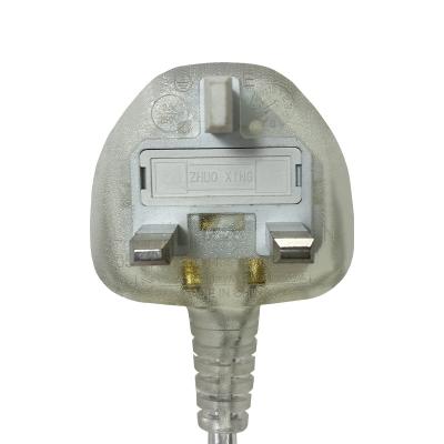 China BS Approval Residential / General Purpose British UK Square 3 Pin 250V 13A Fused AC Cable Wire Electric Plug Power Cord With ASTA Certificate for sale