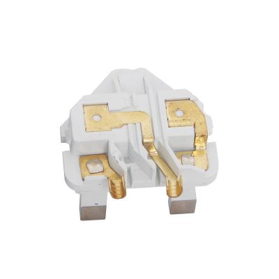 China Residential / General Purpose Wholesale Plastic Ground Line Live Line Electrical Plug Insert Accessories UK Main Brass Material Null Line 3 Pin Plug for sale