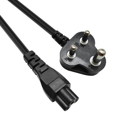 China Factory Residential / General Purpose Direct Selling Price Mains Cable India Plug BIS Certified 3 Round Pin Power Cord Plug For India Approvals for sale