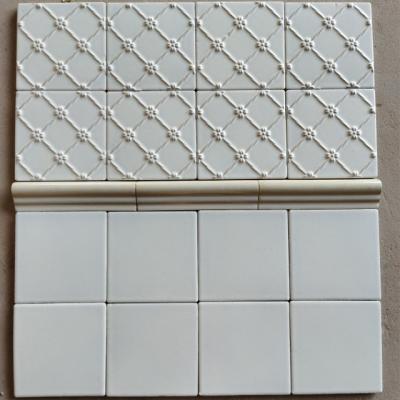 China Modern white matte wall background wall tile 3D background wall tile handmade design and decoration for sale