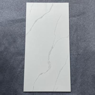 China Modern Hot Selling Light Marble Floor Tiles Full Body Gray Glossy Polished Glazed Home Decoration Porcelain Wall Tiles 600x1200mm for sale