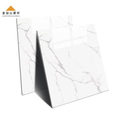 China Modern caitaiyang vitrified high gloss glazed white polished porcelain marble flooring wall tiles living room 600x600 for sale