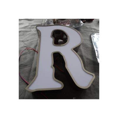 China Buildings Factory Supply Stainless Steel Illuminated Side Word Door Leader Signs Illuminated Word for sale