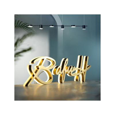 China Buildings Stainless Steel Titanium Brushed Back Door Illuminated Key Sign Illuminated Character Customization for sale