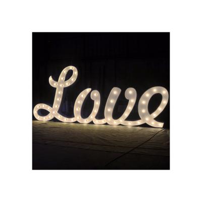 China Buildings LED Sign Lighting Large Metal Wedding Letter Marquee Lights Outdoor Waterproof Luminous for sale