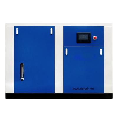 China Lubricated 80 Hp Air Compressor 75 Kw Oil Free Screw Compressor With Dryer for sale