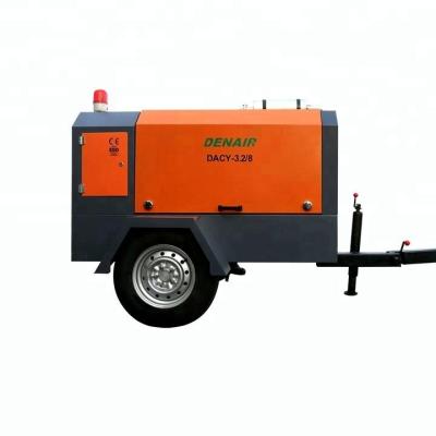 China Lubricated Portable Diesel Air Compressor 75 Cfm 125 Cfm Rotary Screw KW 250 for sale