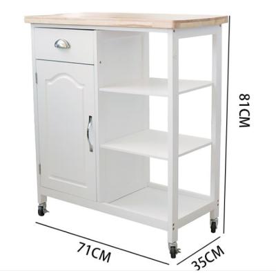 China Eco - Friendly Wooden Kitchen Cart Kitchen Trolley Kitchen Furniture With Shelf for sale