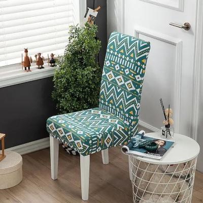 China Durable Elegant Machine Washable Stretch Jacquard Slipcovers High Chairs Covers Kitchen Chair Covers Printed Chair Covers For Dining Room for sale