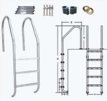 China SL215 Stainless Steel Swimming Pool Ladder for sale