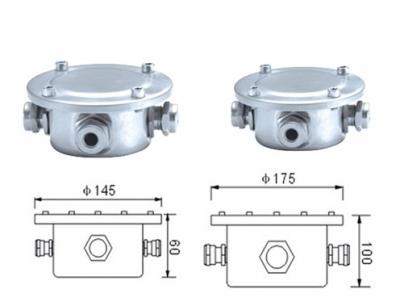 China Stainless Steel Dia 145mm 175mm Ip68 Waterproof Junction Box for sale