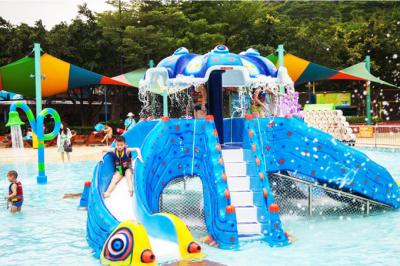 China Fiberglas-Wasserrutsche der Kinderwasser-Park-Ausrüstungs-8000x8000mm zu verkaufen