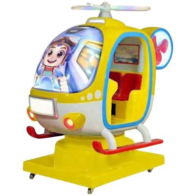 China Popular Fiberglass Helicopter Kiddie Rides Flat Coin Operated Children Rides Game Machine for sale