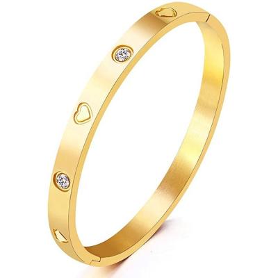 China FASHION FASHION fine quality branded jewelry bracelet stainless steel diamond 18k gold love bracelet for sale